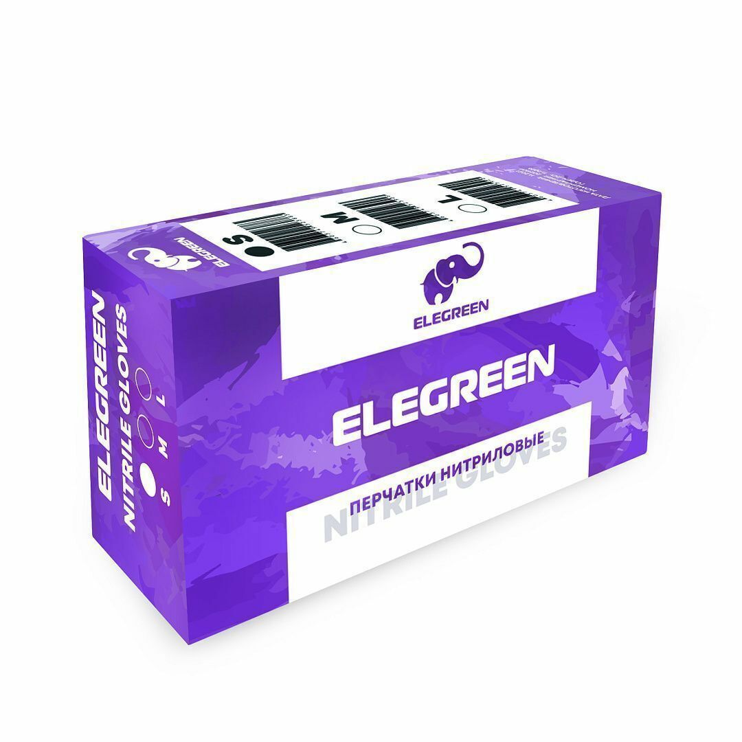 Перчатки Elegreen L нитриловые 100 шт фиолетовые